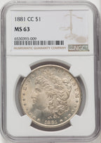 1881-CC Morgan Dollar NGC MS63