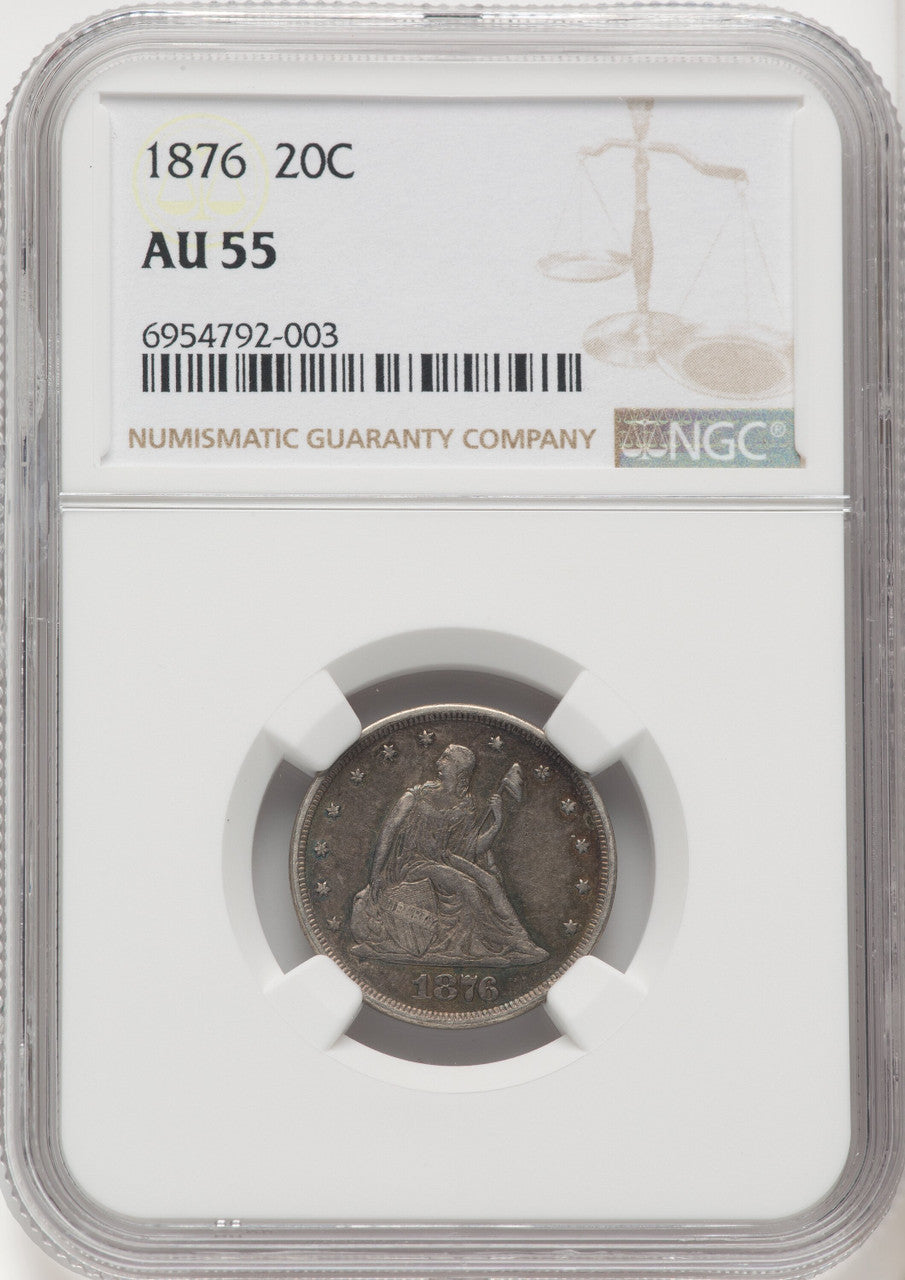 1876 20C Twenty Cent Pieces NGC AU55