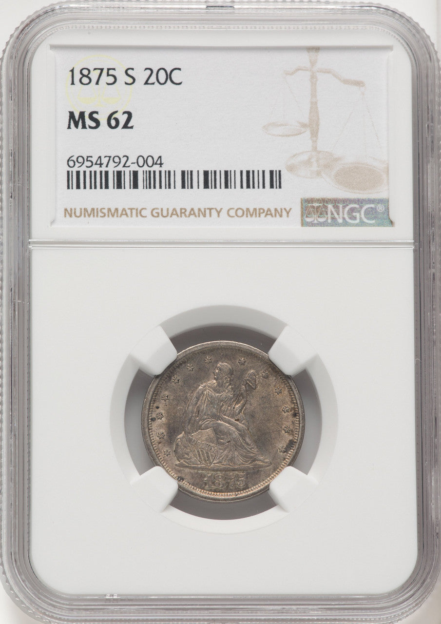 1875-S 20C Twenty Cent Pieces NGC MS62