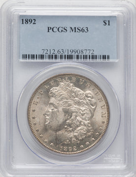 1892 Morgan Dollar PCGS MS63