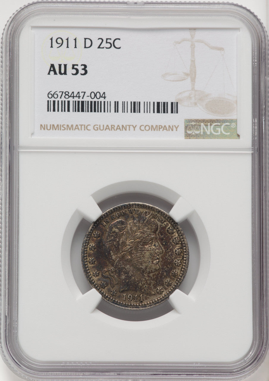 1911-D 25C Barber Quarter NGC AU53