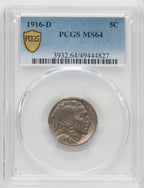 1916-D 5C Buffalo Nickel PCGS MS64