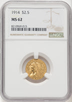1914 $2.50 Indian Quarter Eagle NGC MS62 (769966001)