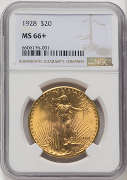 1928 $20 Saint-Gaudens Double Eagle NGC MS66+ (519737005)