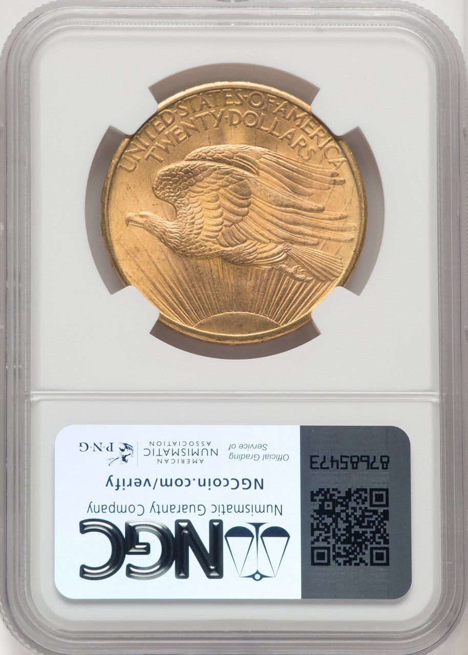 1908 $20 NO MOTTO Saint-Gaudens Double Eagle NGC MS66+ (519737002)