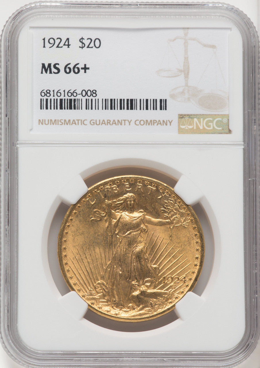 1924 $20 Saint Saint-Gaudens Double Eagle NGC MS66+ (519737001)