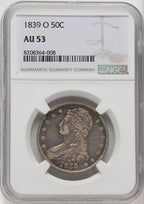 1839-O 50C Reeded Edge Half Dollar NGC AU53