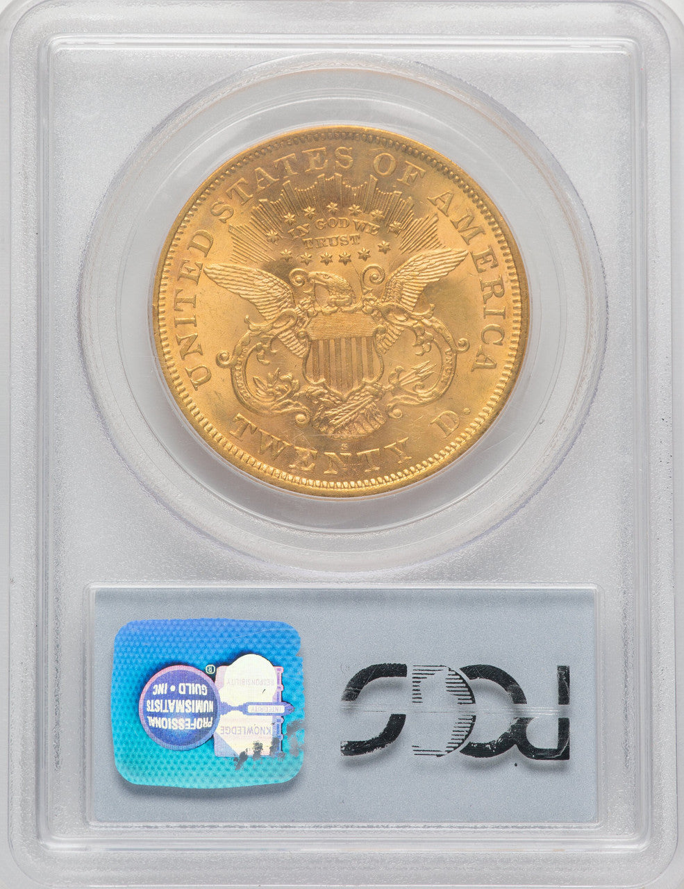 1867-S $20 Liberty Double Eagle PCGS MS62
