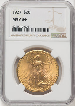 1927 $20 Saint-Gaudens Double Eagle NGC MS66+