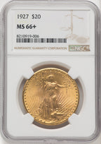 1927 $20 Saint-Gaudens Double Eagle NGC MS66+