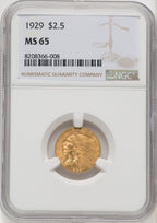 1929 $2.50 Indian Quarter Eagle NGC MS65 (769376015)