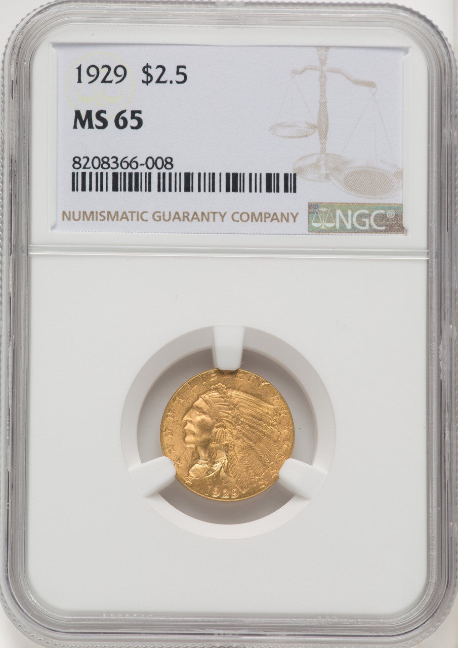 1929 $2.50 Indian Quarter Eagle NGC MS65 (769376015)