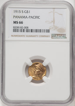 1915-S G$1 PAN-PAC Gold Dollar Commemorative Gold NGC MS66 (769210015)