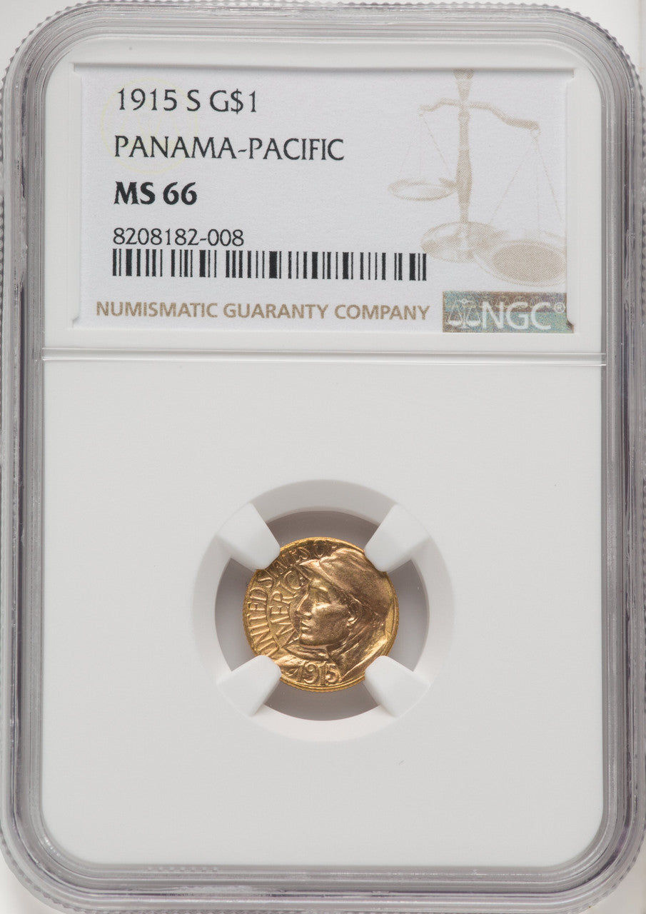 1915-S G$1 PAN-PAC Gold Dollar Commemorative Gold NGC MS66 (769210015)