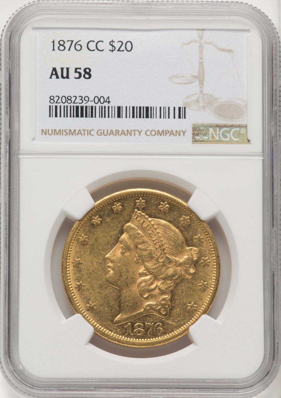 1876-CC $20 Liberty Double Eagle NGC AU58 (572124001)