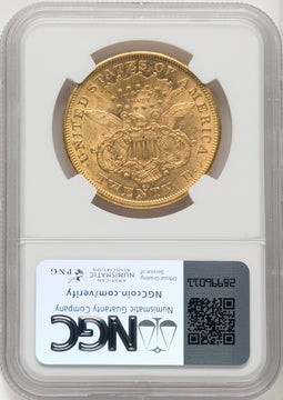 1876-CC $20 Liberty Double Eagle NGC AU58 (572124001)