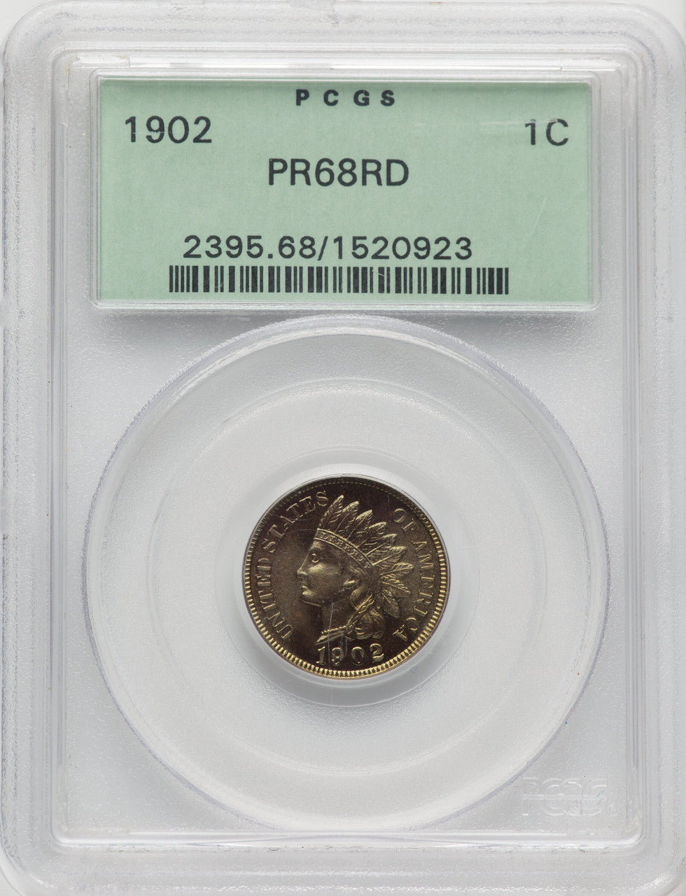 1902 1C RD Proof Indian Cent PCGS PR68