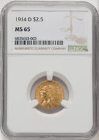 1914-D $2.50 Indian Quarter Eagle NGC MS65 (769947035)