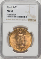 1922 $20 Saint-Gaudens Double Eagle NGC MS66 (769947018)
