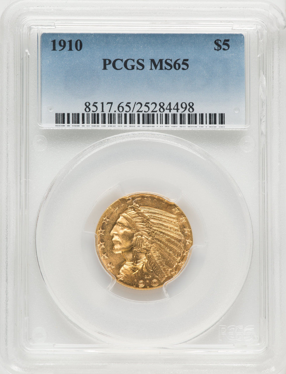 1910 $5 Indian Half Eagle PCGS MS65
