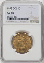 1893-CC $10 Liberty Eagle NGC AU58 (506576054)