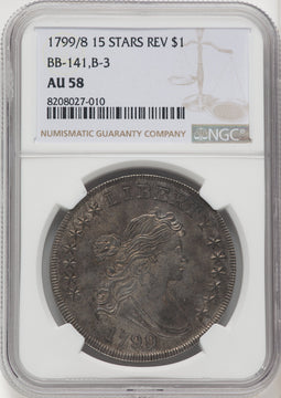 1799/8 $1 B-3 BB-141 Early Dollar NGC AU58