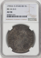 1799/8 $1 B-3 BB-141 Early Dollar NGC AU58