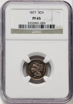 1877 3CN Proof Three Cent Nickel NGC PR65