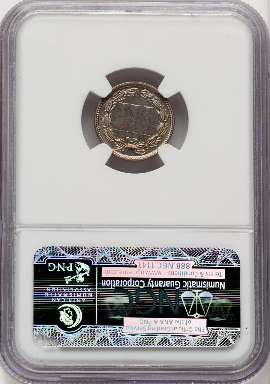 1877 3CN Proof Three Cent Nickel NGC PR65