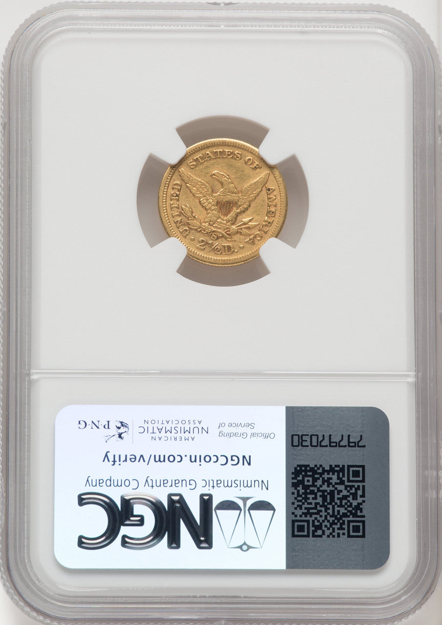 1870-S $2.50 Liberty Quarter Eagle NGC AU55