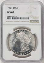 1921-D Morgan Dollar NGC MS65