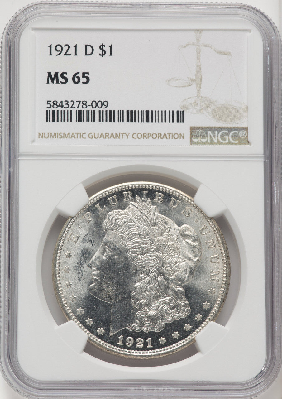 1921-D Morgan Dollar NGC MS65
