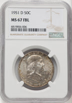 1951-D 50C FL Franklin Half Dollar NGC MS67 (506595106)