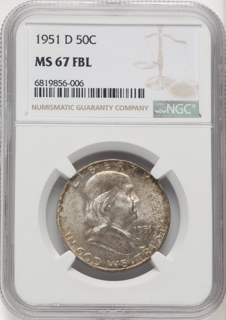 1951-D 50C FL Franklin Half Dollar NGC MS67 (506595106)