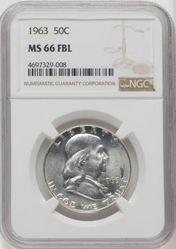 1963 50C FL Franklin Half Dollar NGC MS66