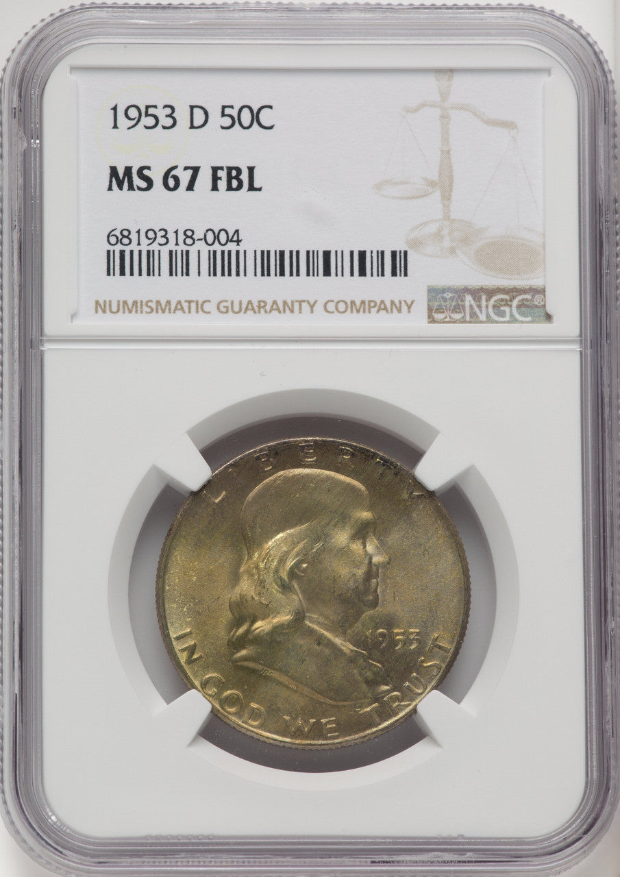 1953-D 50C FL Franklin Half Dollar NGC MS67 (506595050)