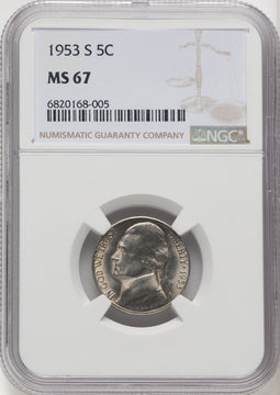 1953-S 5C Jefferson Nickel NGC MS67