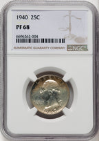1940 25C Proof Washington Quarter NGC PR68 (506595077)