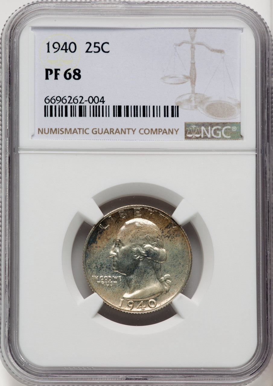 1940 25C Proof Washington Quarter NGC PR68 (506595077)
