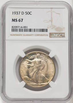 1937-D 50C Walking Liberty Half Dollar NGC MS67 (768803010)