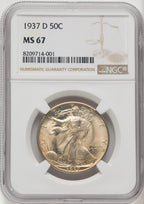 1937-D 50C Walking Liberty Half Dollar NGC MS67 (768803010)