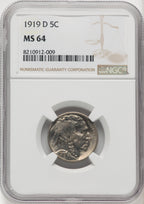 1919-D 5C Buffalo Nickel NGC MS64 (769245008)
