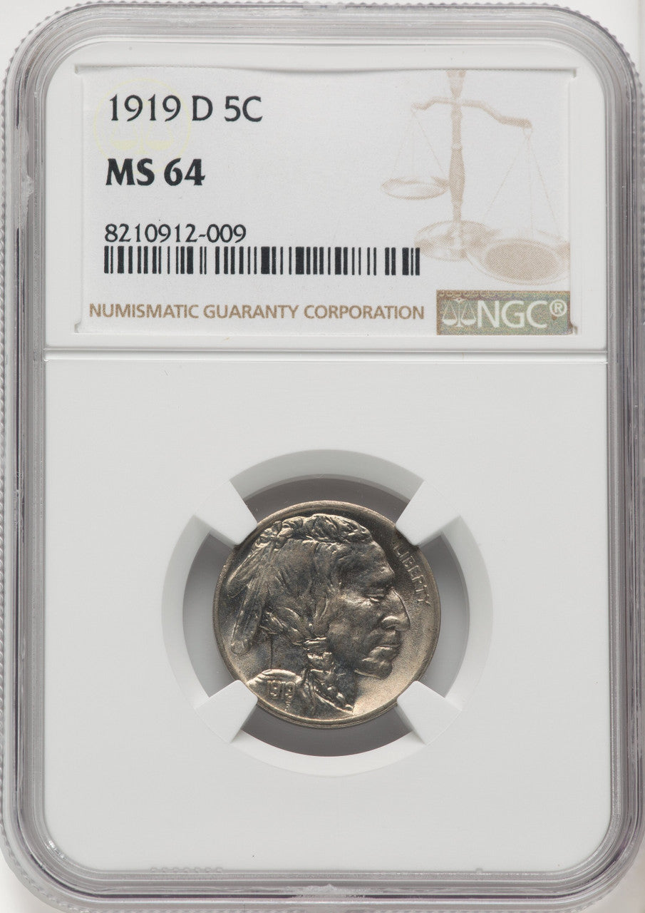 1919-D 5C Buffalo Nickel NGC MS64 (769245008)