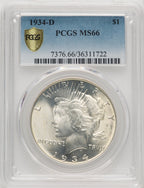 1934-D Peace Dollar PCGS MS66