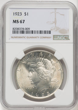 1923 Peace Dollar NGC MS67