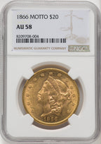 1866 $20 Liberty Double Eagle NGC AU58 (769563056)