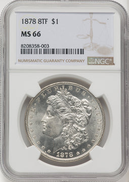 1878 8TF Morgan Dollar NGC MS66