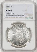 1881 Morgan Dollar NGC MS66