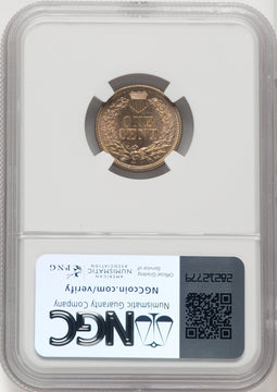 1863 1C Indian Cent NGC MS66