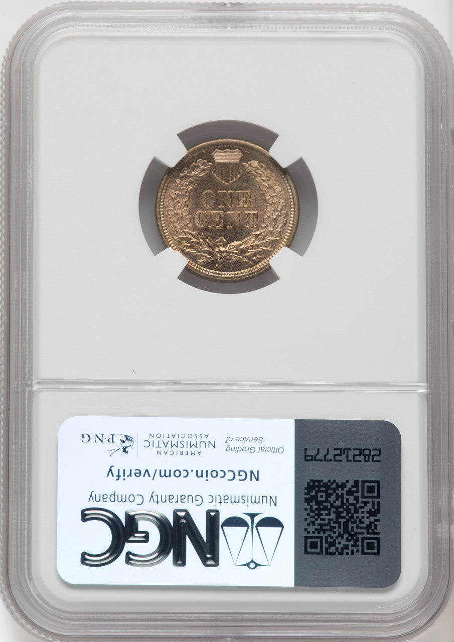 1863 1C Indian Cent NGC MS66